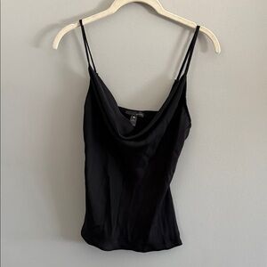 Aqua Sleek Black Cowl Neck Camisole
